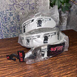 Hot Topic Belt Size 36 Black White Punk Emo Mall Goth Deadstock NWT Y2K